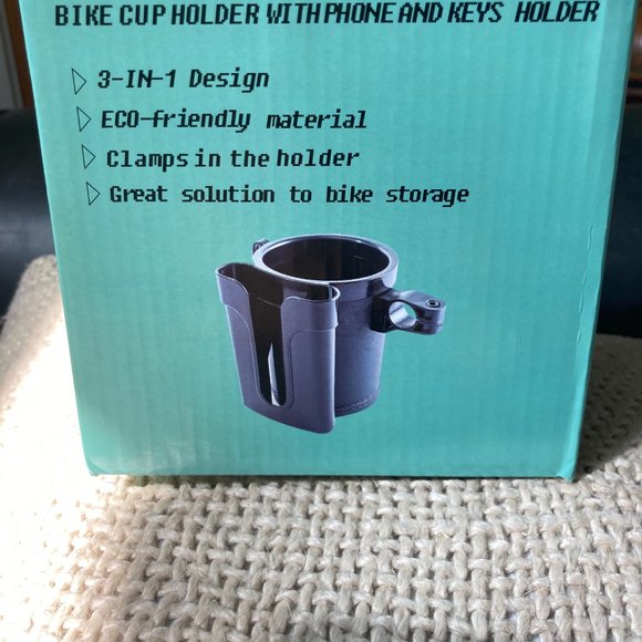 Yoyoapple Other - Leather Bike Cup Holder Handlebar with Cell Phone Keys Holder NIB